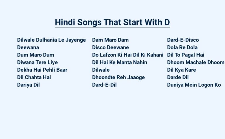 Read more about the article Hindi Songs That Start With D – Divine Melodies