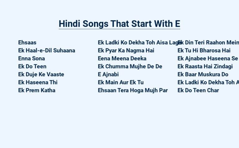 Read more about the article Hindi Songs That Start With E – Groovy Tunes