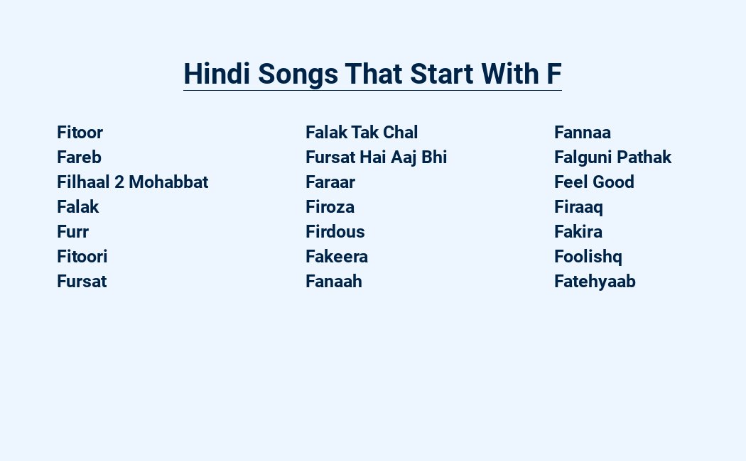 hindi songs that start with f