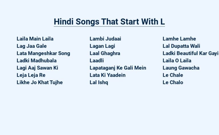 Read more about the article Hindi Songs That Start With L – A Musical Journey Through Melody