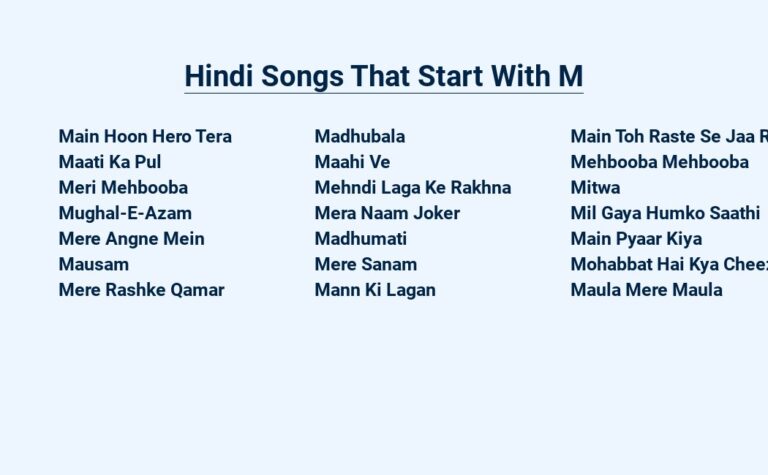 Read more about the article Hindi Songs That Start With M – Melodious Magic