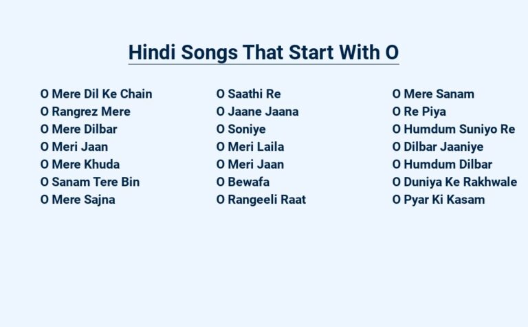 Read more about the article Hindi Songs That Start With O – Absolute Classics