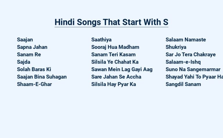 Read more about the article Hindi Songs That Start With S – Melodious Startings