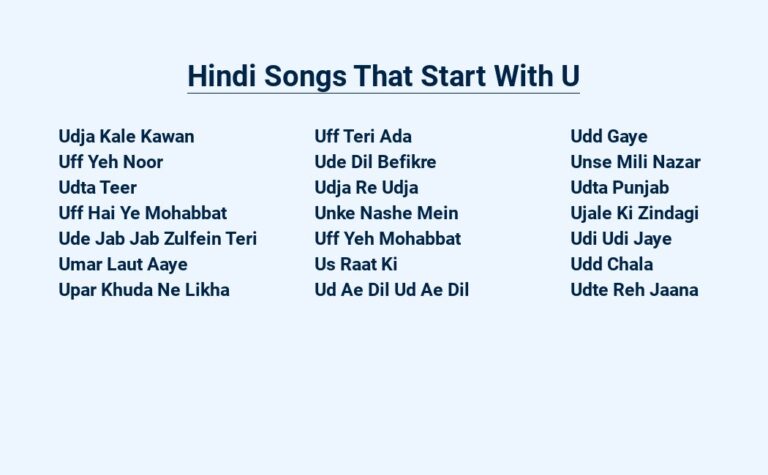 Read more about the article Hindi Songs That Start With U: Ultimate Collection