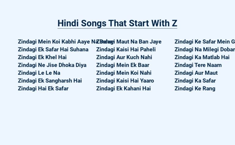 Read more about the article Hindi Songs That Start With Z – Zesty Melodies