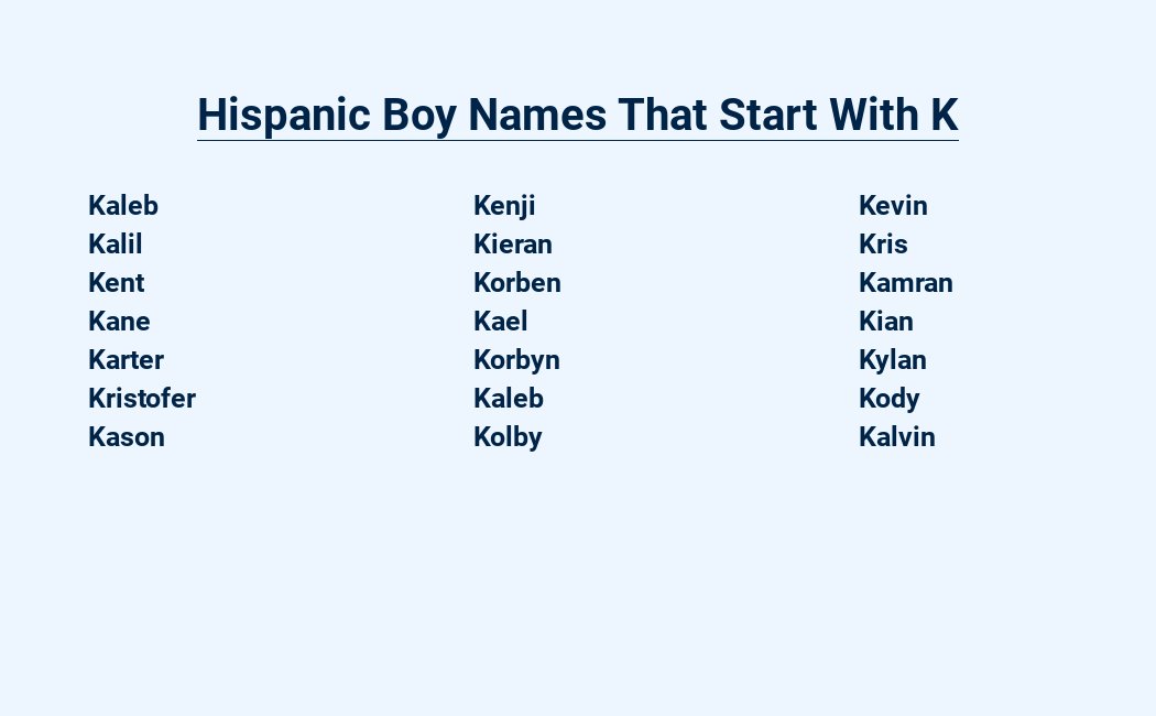 hispanic boy names that start with k