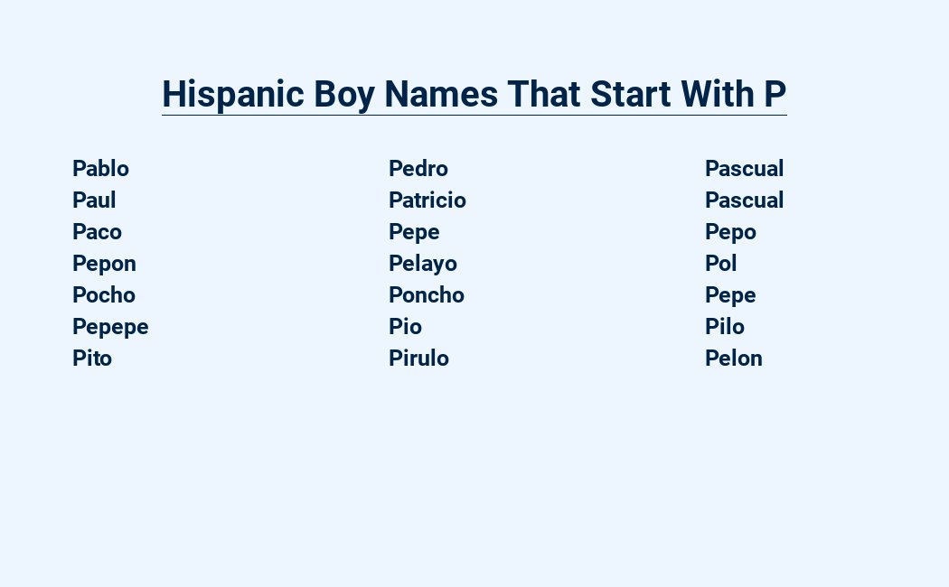 hispanic boy names that start with p