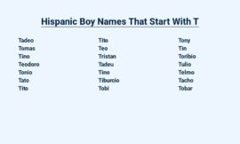 Hispanic Boy Names That Start With T – From Traditional to Unique
