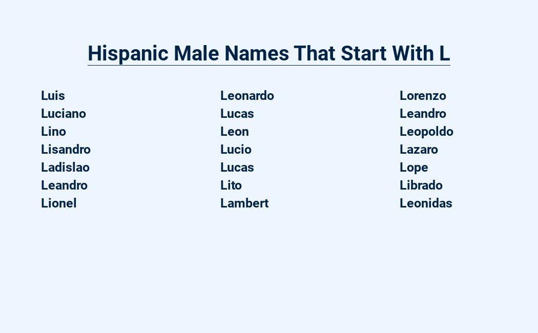 hispanic male names that start with l