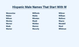 Hispanic Male Names That Start With W – The Perfect Choice