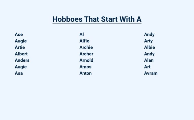 Read more about the article Hobboes That Start With A – Unlocking the Secrets