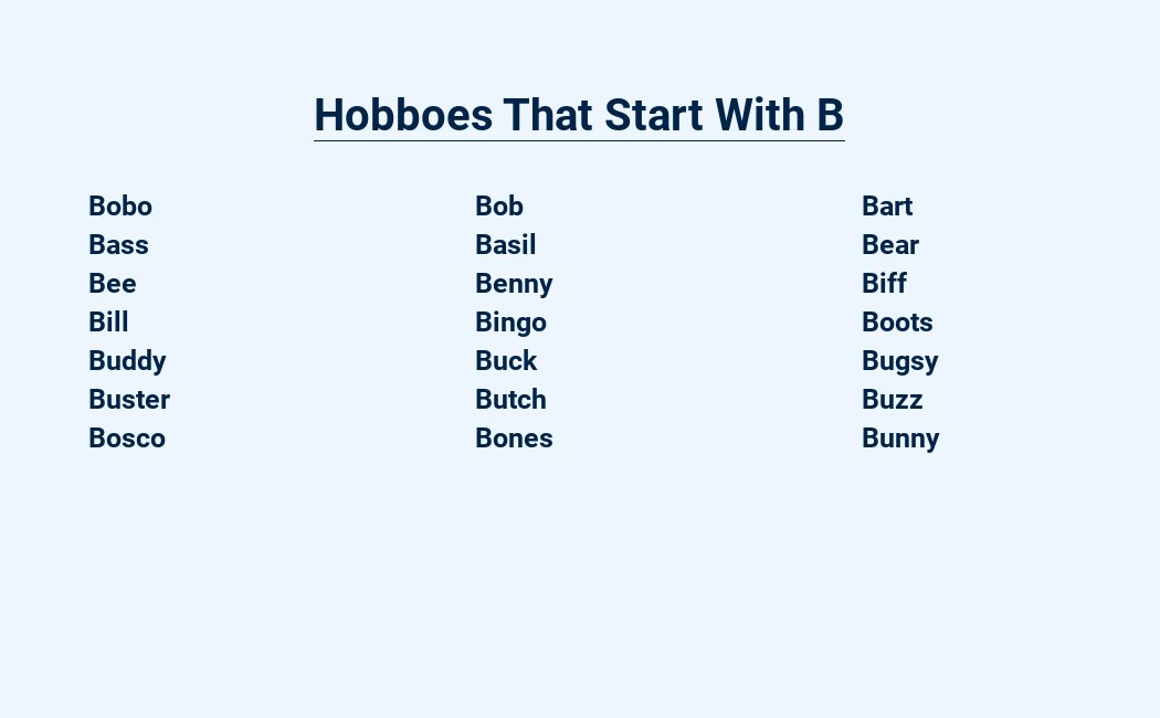 Hobboes That Start With B