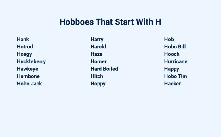 Read more about the article Hobboes That Start With H – From Heroes to Hustlers