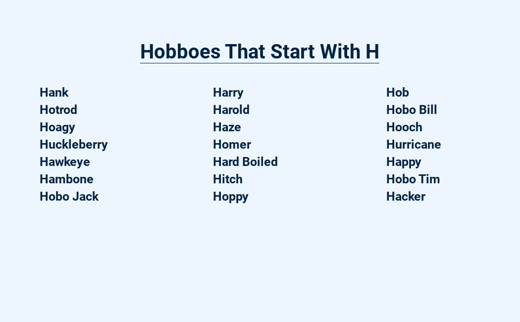 hobboes that start with h