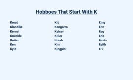 Hobboes That Start With K – Know Your New Friends