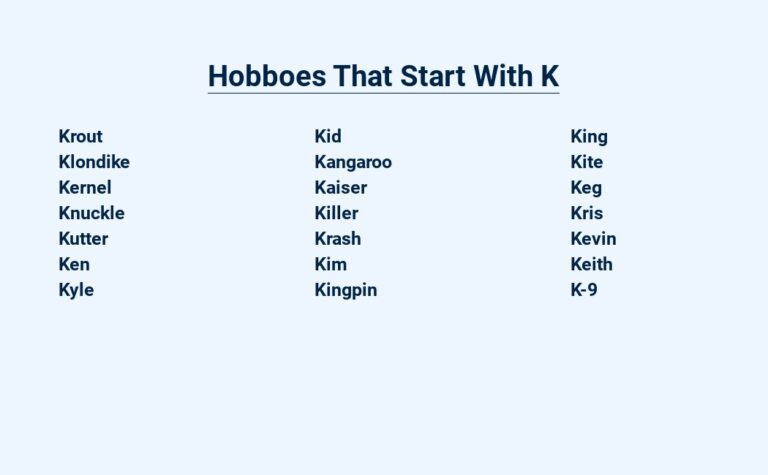 Read more about the article Hobboes That Start With K – Know Your New Friends