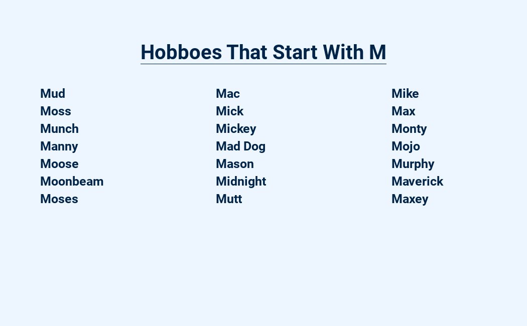 hobboes that start with m