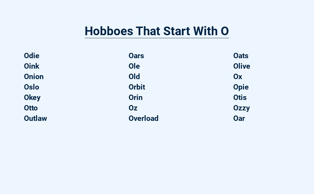 hobboes that start with o