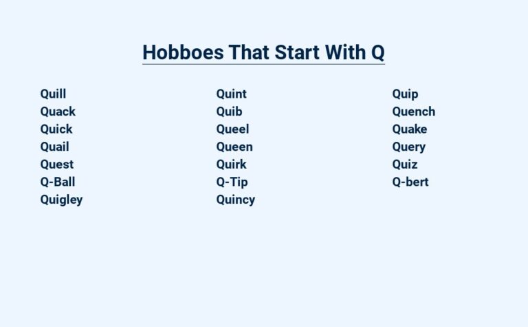 Read more about the article Hobboes That Start With Q – Quite Quirky