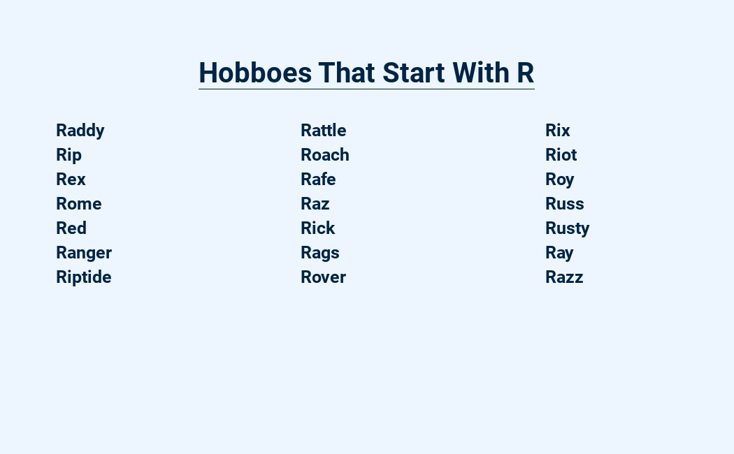 hobboes that start with r