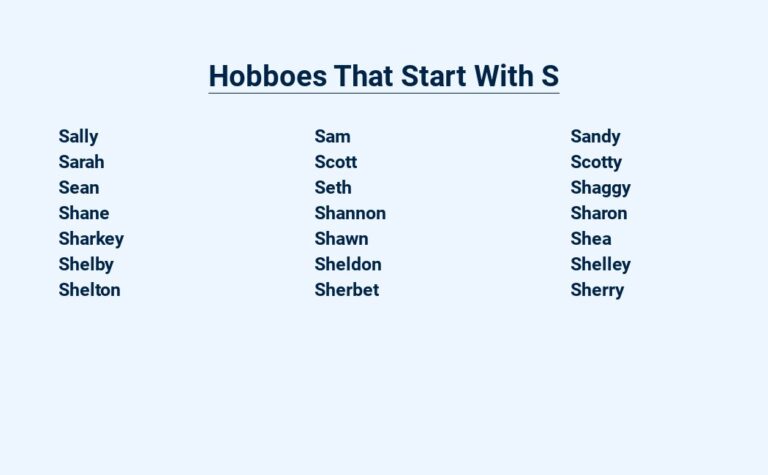 Read more about the article Hobboes That Start With S – The Art of Survival