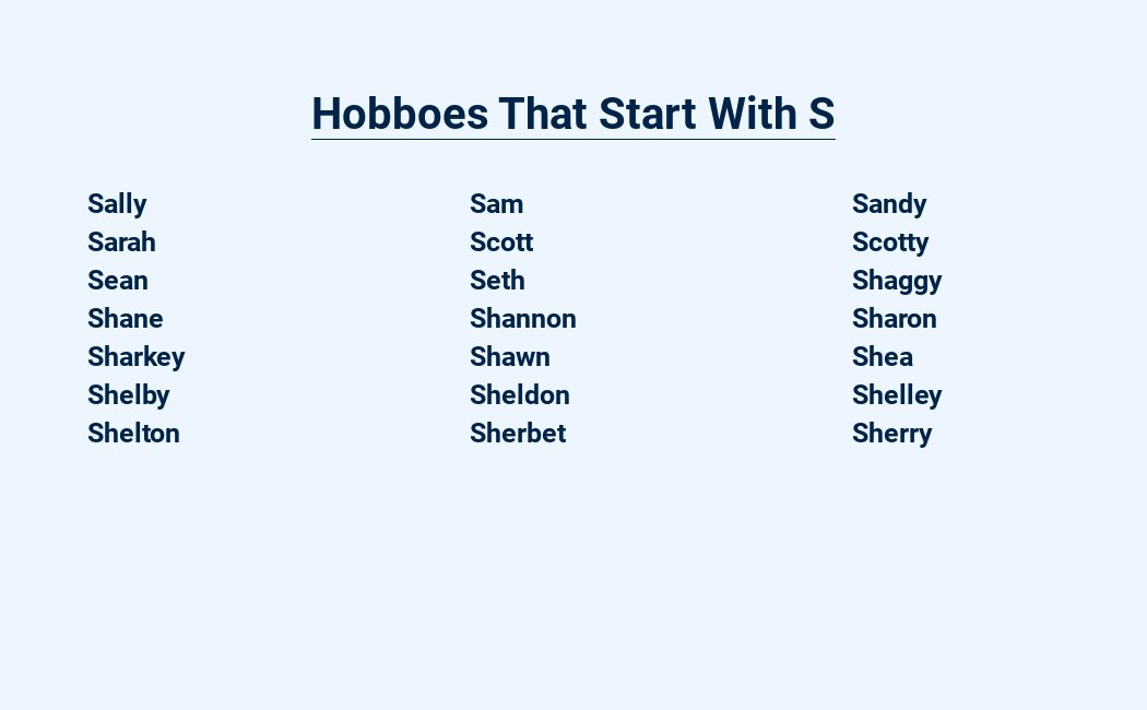 Hobboes That Start With S