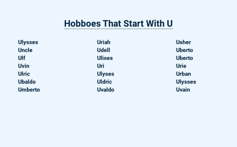 Read more about the article Hobboes That Start With U – Unveiled