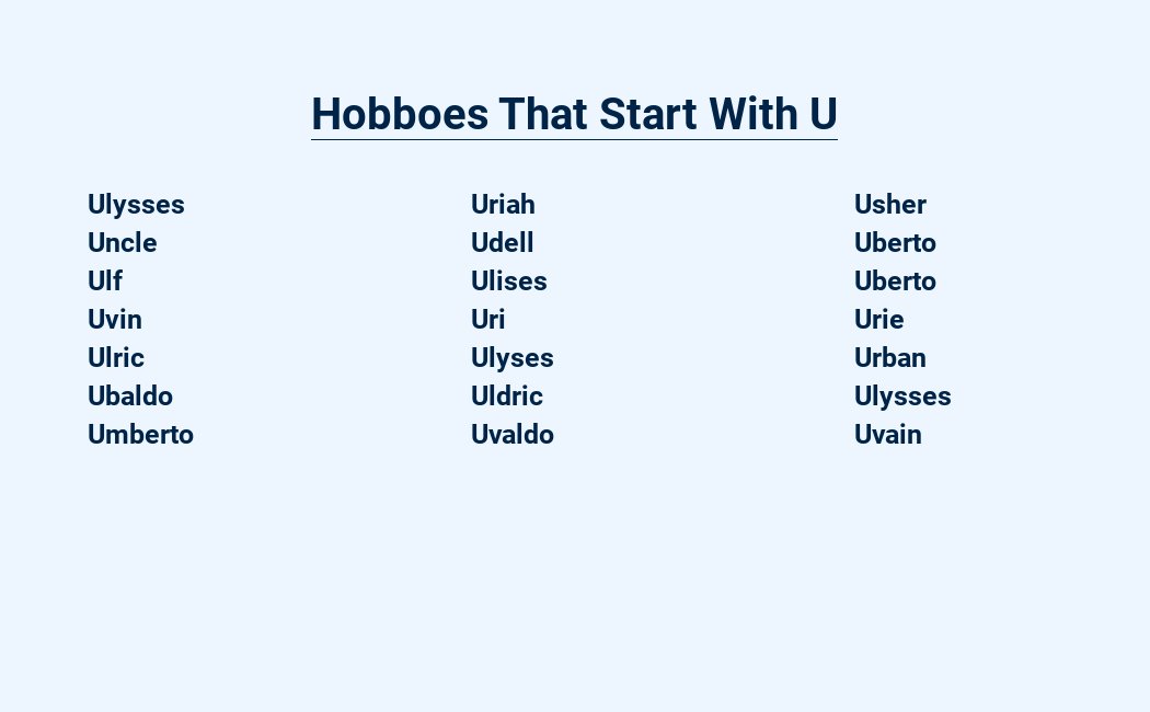 hobboes that start with u