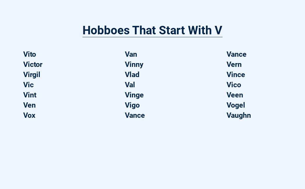 hobboes that start with v