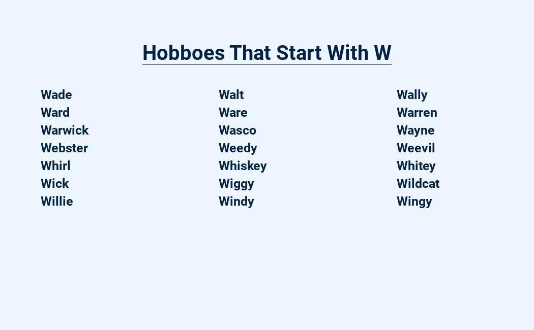 hobboes that start with w