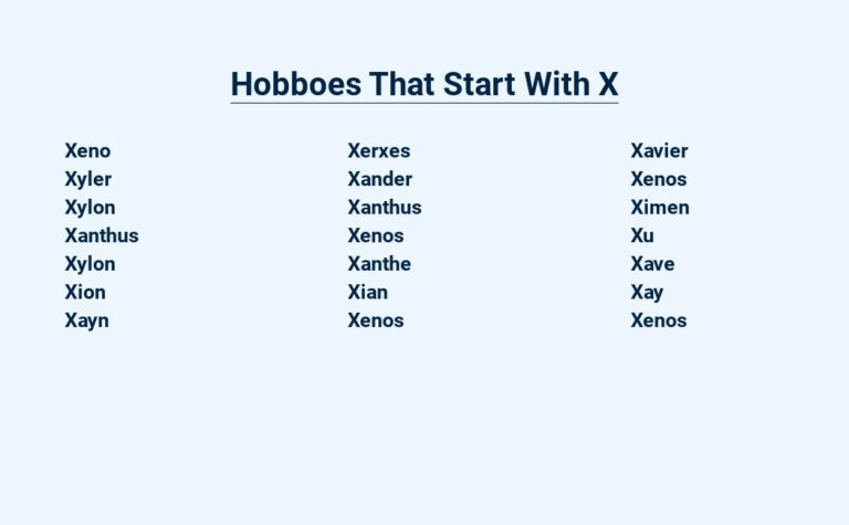 Read more about the article Hobboes That Start With X – A Unique Linguistic Quirk