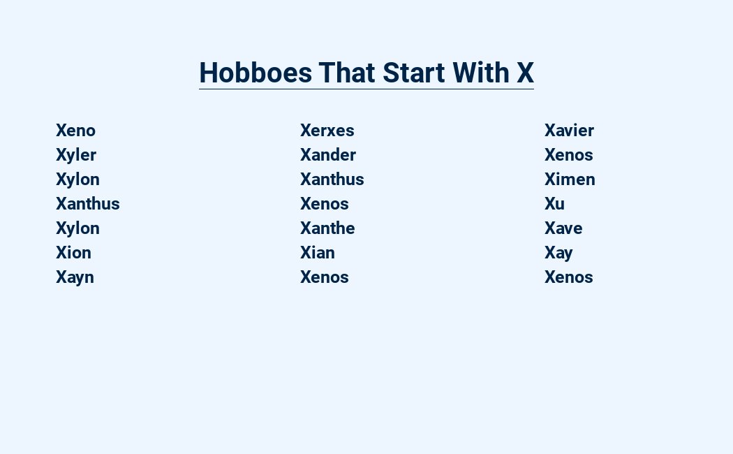 hobboes that start with x