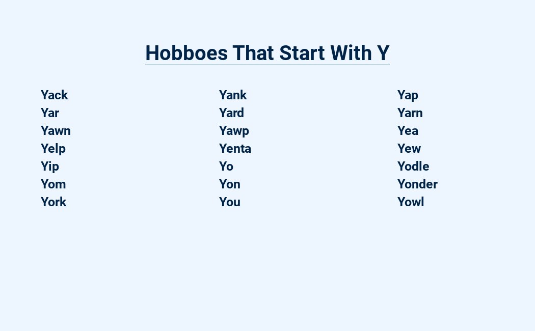 hobboes that start with y