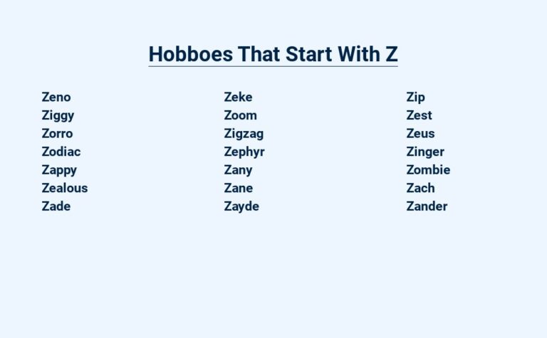 Read more about the article Hobboes That Start With Z – Unveiling the Hidden Gems of the Alphabet