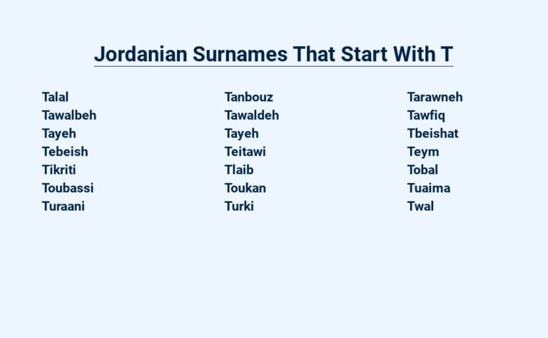 Read more about the article Jordanian Surnames That Start With T – Tracing Ancestry