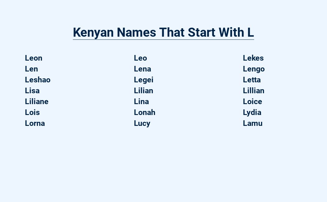 kenyan names that start with l