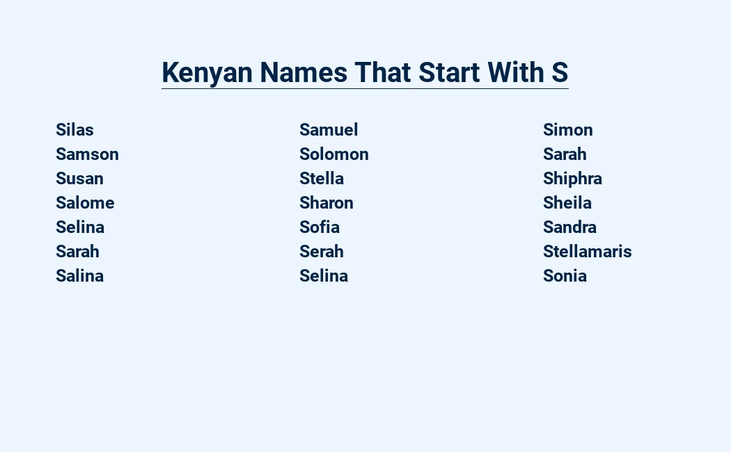 kenyan names that start with s