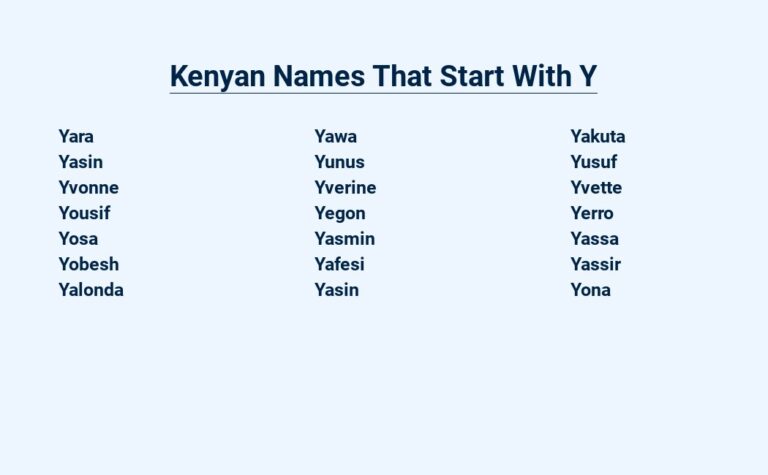 Read more about the article Kenyan Names That Start With Y – : Unique and Beautiful