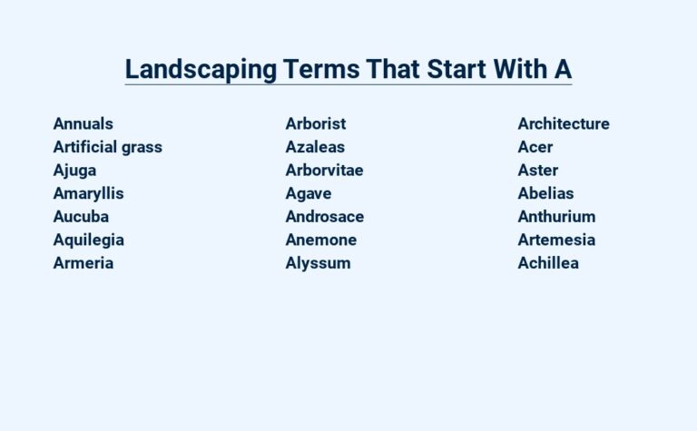 Read more about the article Landscaping Terms That Start With A – Unraveling the Alphabet’s Significance