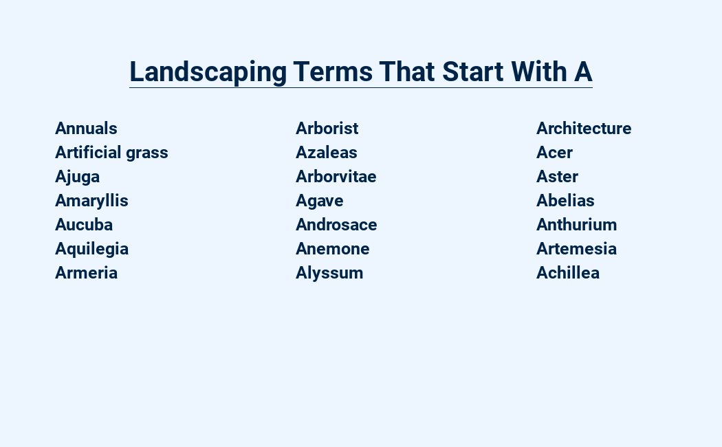 landscaping terms that start with a