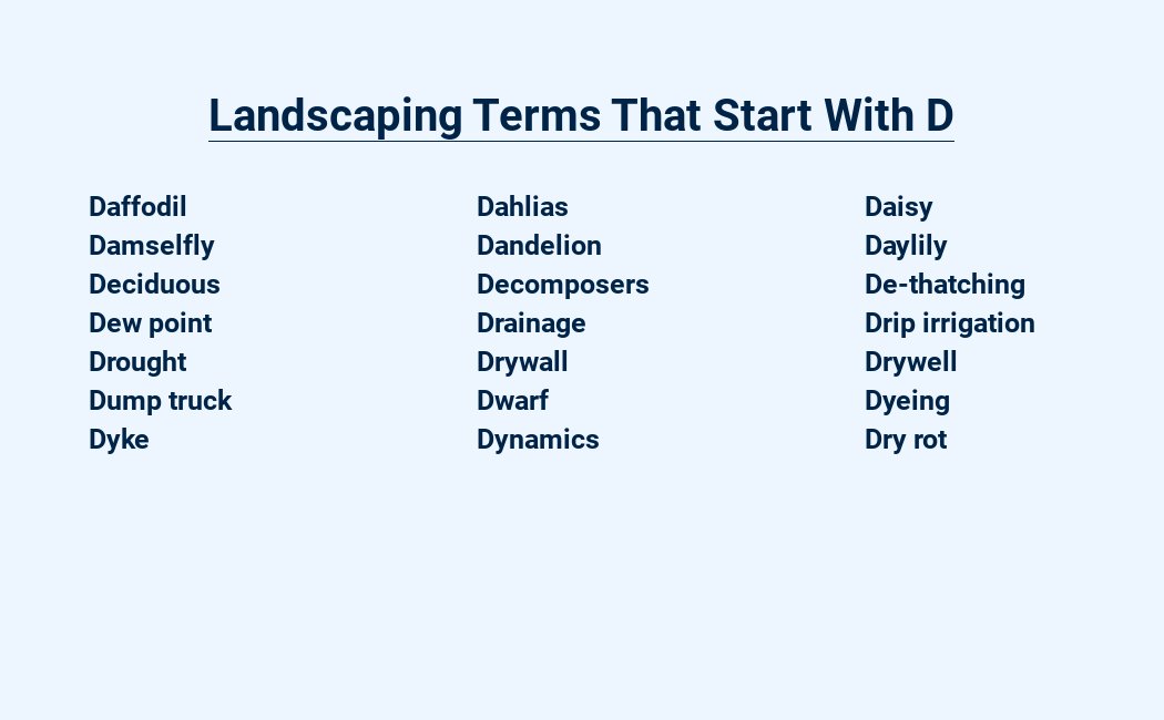 landscaping terms that start with d