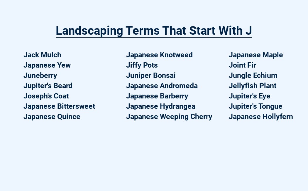 landscaping terms that start with j