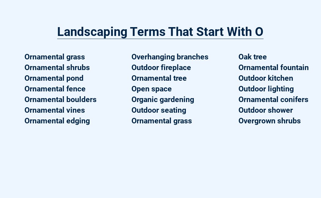 landscaping terms that start with o