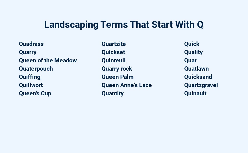 landscaping terms that start with q