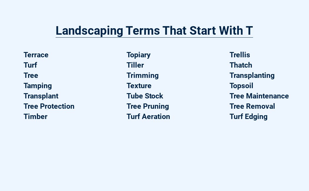 landscaping terms that start with t