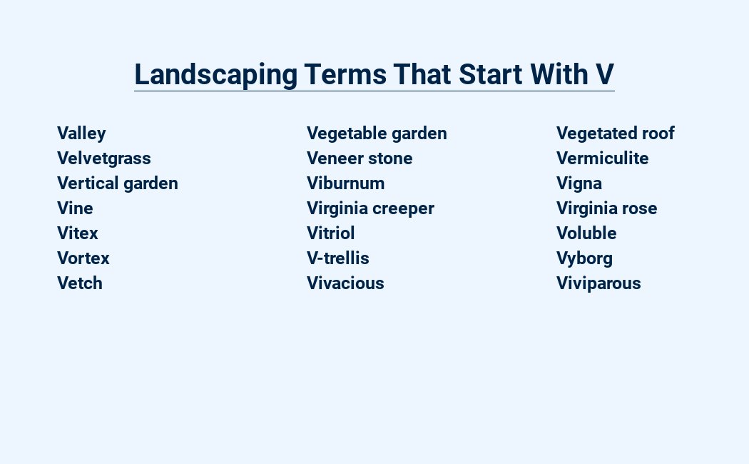 landscaping terms that start with v