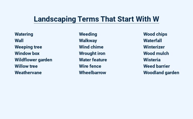 Read more about the article Landscaping Terms That Start With W – Words to Know