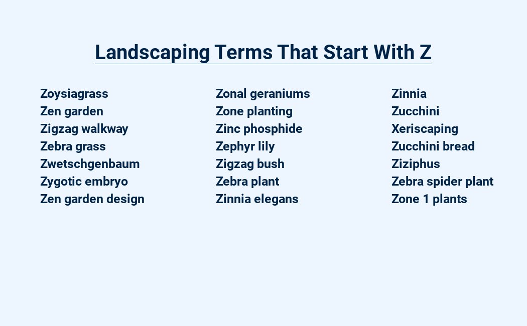 landscaping terms that start with z