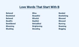 Love Words That Start With B – The Sweetest Expressions