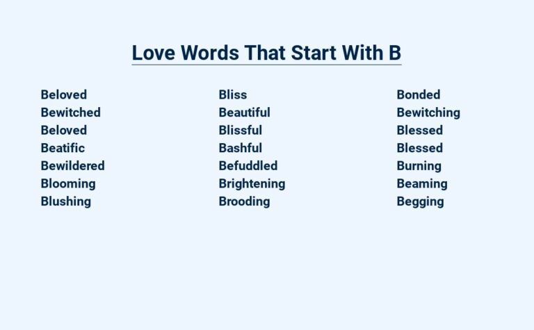 Read more about the article Love Words That Start With B – The Sweetest Expressions